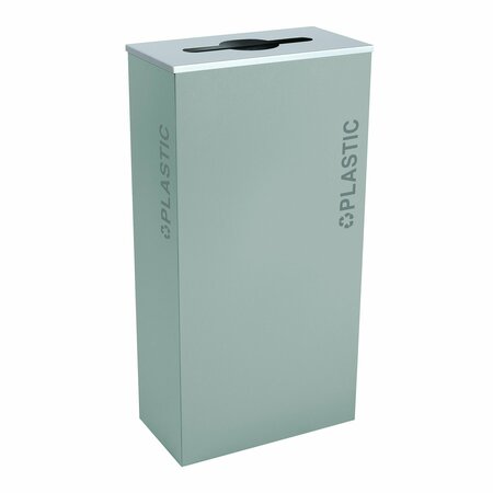 EX-CELL KAISER 17-Gal. KD Indoor Recycling Receptacle - Plastic decal, Hammered Grey Pebble RC-KD17-PL BT-HMG